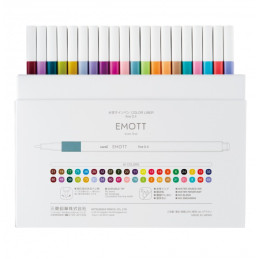 Fineliner UNI EMOTT PEM-SY, 0.4mm, set 40 culori