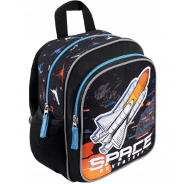 Ghiozdan St.Majewski Bambino Space, gradinita, 1 compartiment, 3 buzunare, negru, 650666