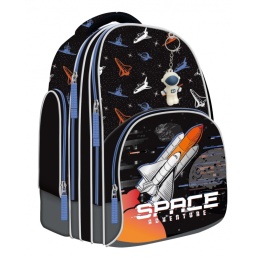 Ghiozdan St.Majewski Bambino Space, 2 compartimente, 3 buzunare, negru, 650703