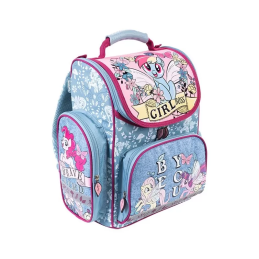 Ghiozdan St.Majewski My Little Pony, 1 compartiment, 3 buzunare, bleu cu roz, 634635