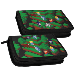 Penar neechipat Starpak Pixel Game, 1 fermoar, 2 extensii, negru cu verde, 506002
