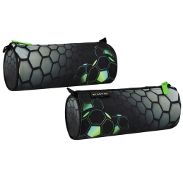 Penar neechipat Starpak Football, 1 fermoar, negru cu verde, cilindric, 506128