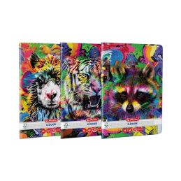 Caiet scolar A4 Herlitz X.Book Color Animals, 60 file, matematica, colturi rotunjite, 70g/mp, FSC, 9491970