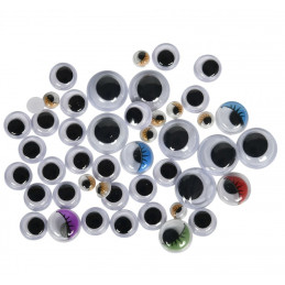 Accesorii creatie - ochisori plastic, diverse culori, 5-15mm, set 80-120 buc, Colorarte