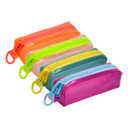 Penar neechipat CNX, 1 fermoar, transparent diverse culori fluorescente, dreptunghiular, TPU-1