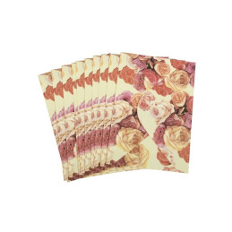 Plic color CNX, 120g/mp, 130x180mm, autoadeziv, model cu trandafiri, set 10 buc