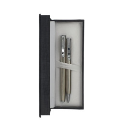 Set cadou stilou + pix Cresco Classic 830019 CL-03, corp metalic argintiu clips argintiu