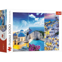 Puzzle carton 3000 piese Trefl Vacanta in Grecia, 33073, 16+ ani