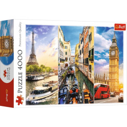 Puzzle carton 4000 piese Trefl Calatorie in Europa, 45009, 16+ ani