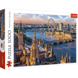 Puzzle carton 1000 piese Trefl Londra aerial view, 10404, 12+ ani