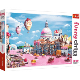 Puzzle carton 1000 piese Trefl Funny Cities - Dulciuri in Venetia, 10598, 12+ ani