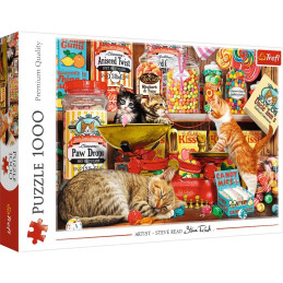 Puzzle carton 1000 piese Trefl Dulciuri si Pisici, 10630, 12+ ani