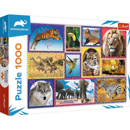 Puzzle carton 1000 piese Trefl Animal Planet - Animale salbatice, 10673, 12+ ani