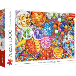 Puzzle carton 1000 piese Trefl Bomboane si jeleuri, 10713, 12+ ani