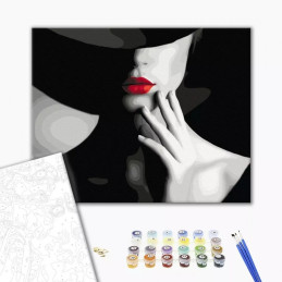 Set Pictura pe numere 40x50cm, Brushme - Portret ispita - panza, cadru de lemn, pensule, culori acrilice, BS51818
