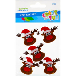 Accesorii creatie - ren fetru, set 5 buc, Craft with Fun, 480009