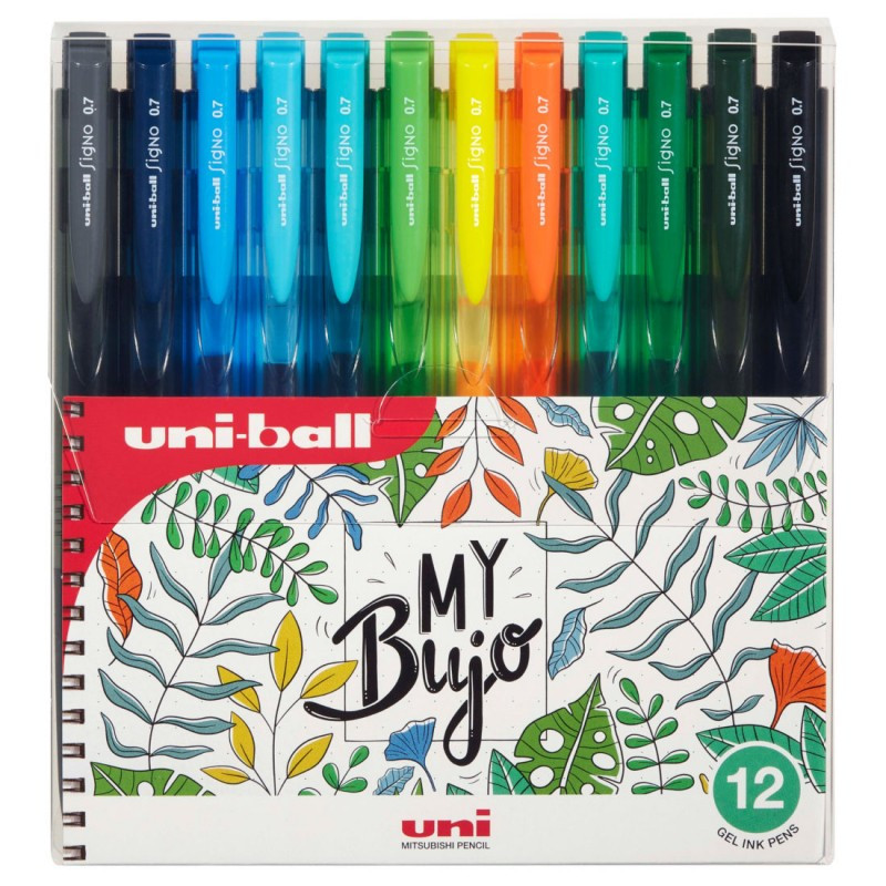 Pix cu gel Uni-ball Signo My Bujo UMN-155N, 0.7mm, cu mecanism, corp semitransparent in culoarea scrisului, set 12 culori Pix cu gel Uni-ball Signo My Bujo UMN-155N, 0.7mm, cu mecanism, corp semitransparent in culoarea scrisului, set 12 culori