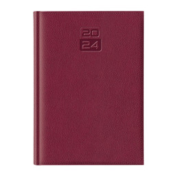 Agenda A5 datata Dakota EJ-1414, 336 pagini ivory, coperta buretata bordeaux, cu margini aurii