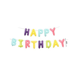 Baloane din folie PartyGo Happy Birthday, 40cm, mix color, FB0548, set 13 buc