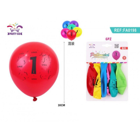 kidsmagicstore.ro|Baloane aniversare PartyGo cifra 1, 30cm, imprimate, diverse culori, FA0198, set 6 buc6,92 lei6,22 leiPartyGoBaloane8058617587980