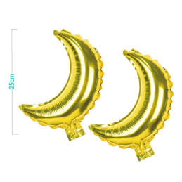 Balon din folie PartyGo Luna, 25cm, auriu, FB1639, set 2 buc