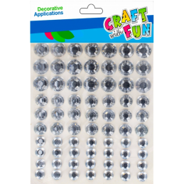Accesorii craft - diamante, 0.7-1.2mm, autoadezive, cristal, set 70 buc, Craft with Fun, 501436