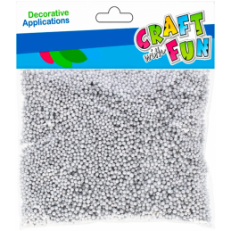 Bile polistiren uni, 4mm, argintiu, Craft with Fun, 501464