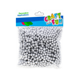 Bile polistiren uni, 7mm, argintiu, Craft with Fun, 501465