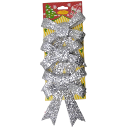Fundite decorative de Craciun CNX RN-23185, argintiu, 9x6cm, set 3 buc
