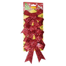 Fundite decorative de Craciun CNX RN-23185, rosu, 9x6cm, set 3 buc