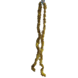 Beteala brad Craciun, simpla, PVC, auriu, 1.75m, subtire