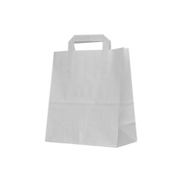 Punga hartie Papiroti 50940, 18x9x22cm, 70g/mp, alba, manere din banda hartie, pentru catering