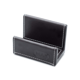 Suport pentru carti de vizita Mas 3820, imitatie piele, negru
