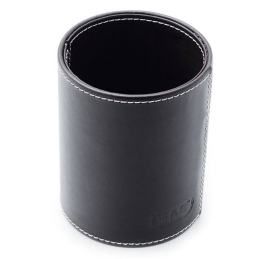 Suport instrumente de scris MAS 3804, cilindric, imitatie piele, negru