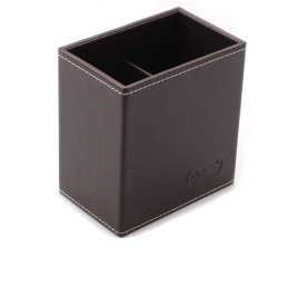 Suport instrumente de scris MAS 3808, 2 compartimente, imitatie piele, maro