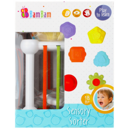 Jucarie bebelusi - sortator cu accesorii senzoriale - Bam Bam 492760, 18+ luni