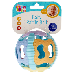 Jucarie bebelusi cu sunete si lumini - minge senzoriala, culori pastel - Bam Bam 515078, 6+ luni