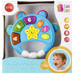 Jucarie bebelusi cu sunete si lumini - tamburina - Bam Bam 515006, 18+ luni