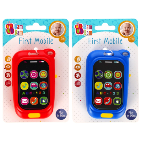 Jucarie bebelusi cu sunete si lumini - primul meu telefon, diverse culori - Bam Bam 515073, 12+ luni