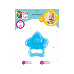 Jucarie inel dentitie cu gel, stea, BamBam Teether Star, 430922, +3 luni, refrigeranta