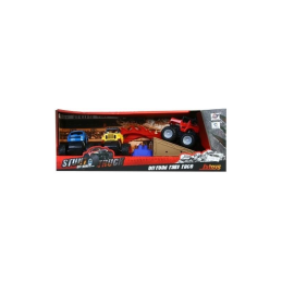 Masina off-road MegaCreative Stunt Truck 419416, 3buc + accesorii, plastic, multicolor, 3+ ani