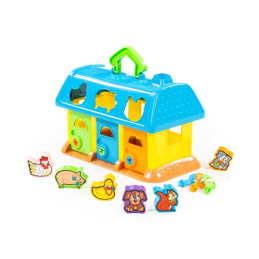 Jucarie casuta cu 6 forme si 6 stickere WADER My First Farm, 28Lx16lx19h, plastic, 9166