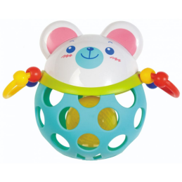 Jucarie bebelusi - minge ursulet, cauciuc moale - Bam Bam 383722, 6+ luni