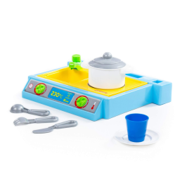 Jucarie set bucatarie, POLESIE Mini, contine 7 piese, 33Lx24lx5h, plastic, 43405