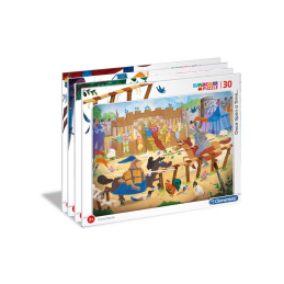 Puzzle carton 30 piese Clementoni Supercolor - Once upon a time, diverse modele, 21080 / 474650, 3+ ani
