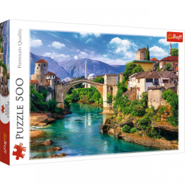Puzzle carton 500 piese Trefl Podul Mose, Bosnia, 37333, 10+ ani