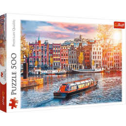 Puzzle carton 500 piese Trefl Amsterdam, Olanda, 37428, 10+ ani