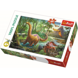 Puzzle carton 60 piese Trefl Dinozauri, 17319, 4+ ani