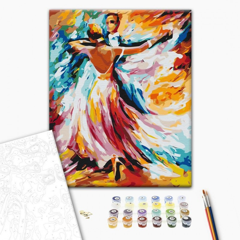 Set Pictura pe numere 40x50cm, Brushme - vals - panza, cadru de lemn, pensule, culori acrilice, BS52217 Set Pictura pe numere 40x50cm, Brushme - vals - panza, cadru de lemn, pensule, culori acrilice, BS52217