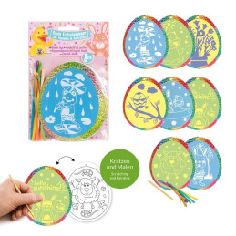 Notes razuibil in forma de oua Paste Trendhaus CH30665, set 8 buc, accesorii incluse, diverse modele